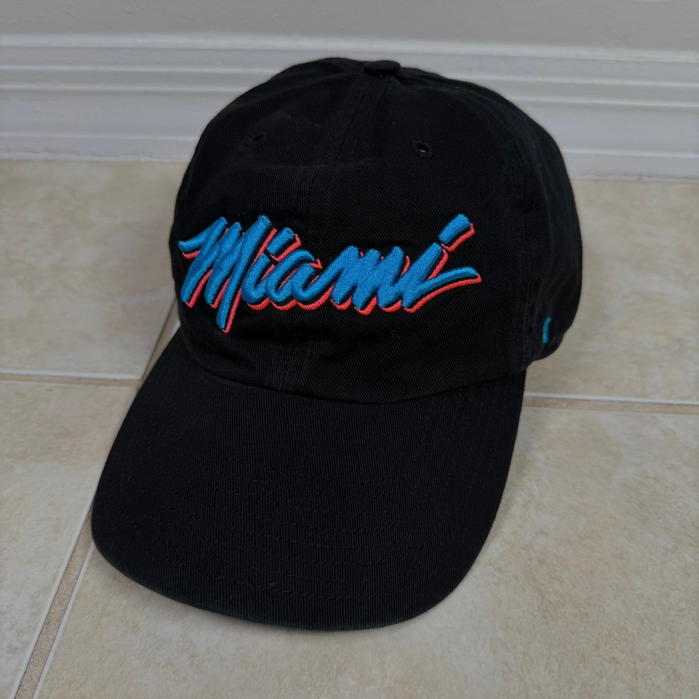 Miami Heat Black Vice City Edition Embroidered Hat '47 Brand Cap Women